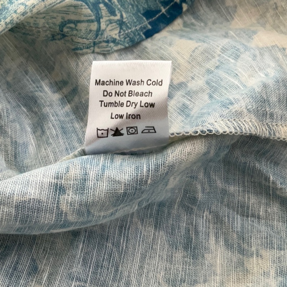 Excellent Tuckernuck Teagan Popover Blouse in Misty Blue Toile. Sz: L - Picture 5 of 5